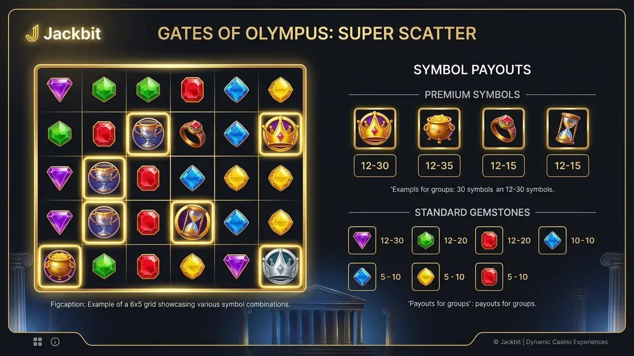 gates of olympus super scatter slot grid and symbol payouts