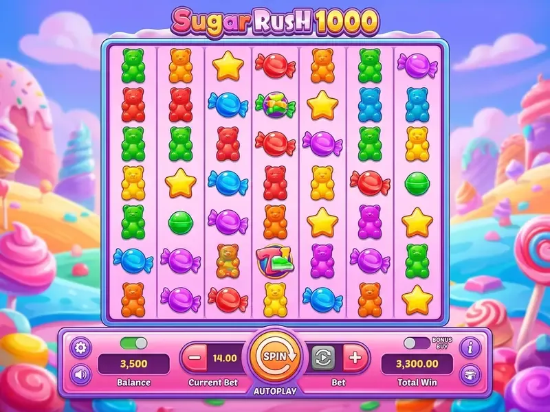 sugar rush 1000 slot interface display